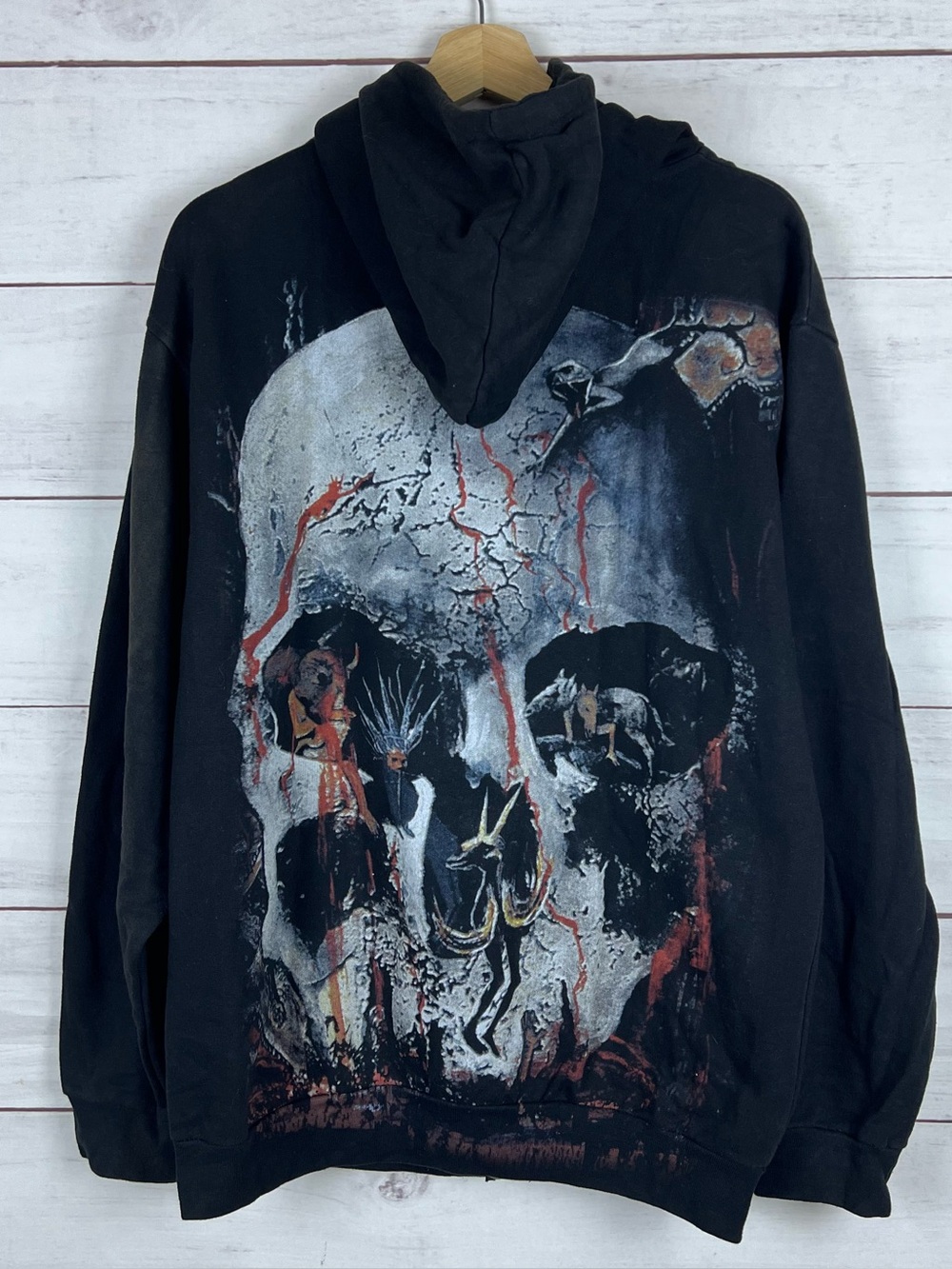 Slayer Metal Band SOUTH OF HEAVEN Full Zip Hoodie Size Medium 2009 Fading